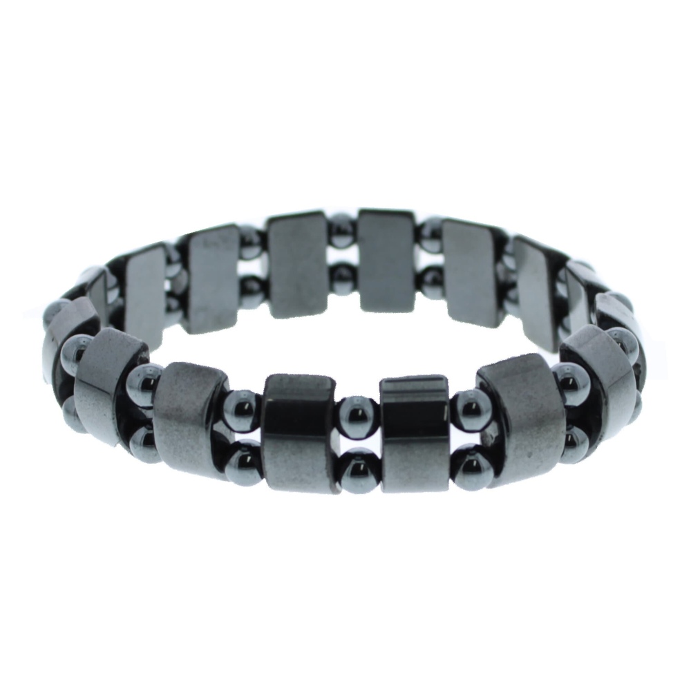 Zac's Alter Ego - Magnetic Hematite Square Metal Bracelet - Black
